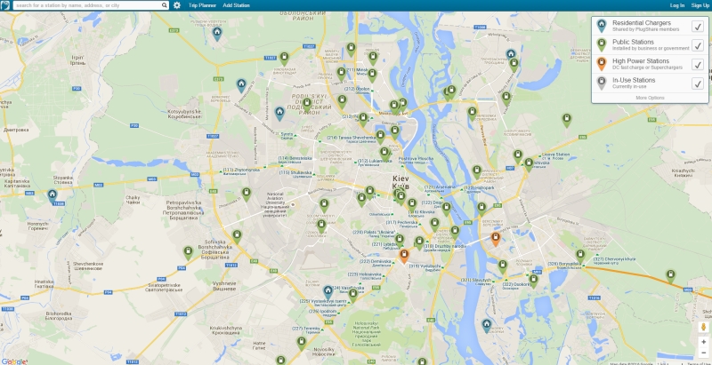 Электрозаправки в Киеве Электрозаправки в Киеве