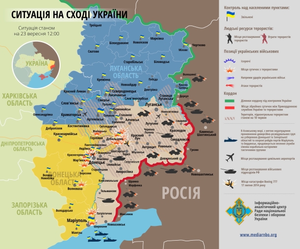 Ситуация на востоке Украины на 23.09.2014
