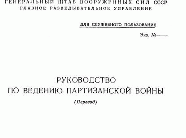 Руководство по ведению партизанской войны Руководство по ведению партизанской войны