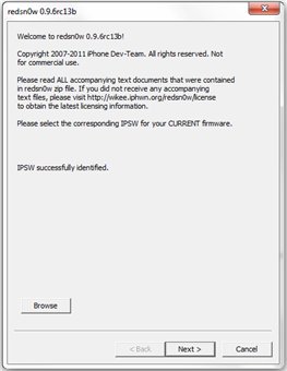 Непривязанный Jailbreak - Redsn0w для iOS 4.3.2