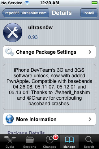 Анлок модема от 04.26.08 до 05.13.04 для iphone 3G,3GS,4 с помощью Ultrasn0w Анлок модема от 04.26.08 до 05.13.04 для iphone 3G,3GS,4 с помощью Ultrasn0w