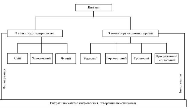 Види капіталу з точки зору суб'єктів ринку
