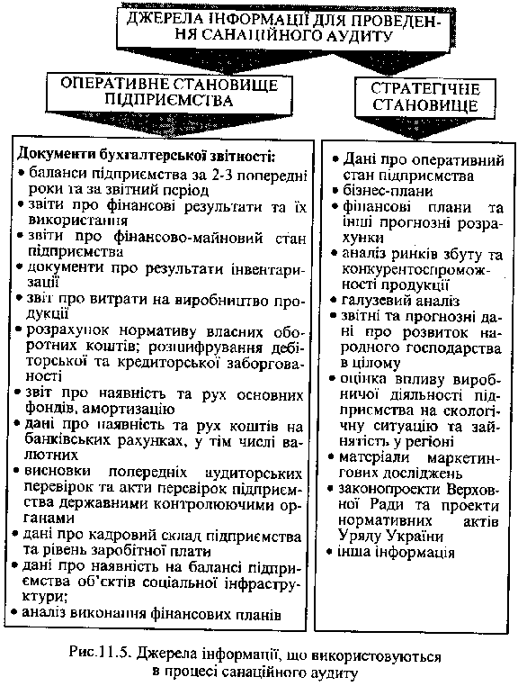 Джерела інформації в процесі санаційного аудиту