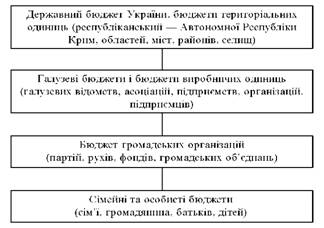 Поділ бюджетів за видами суб'єктів
