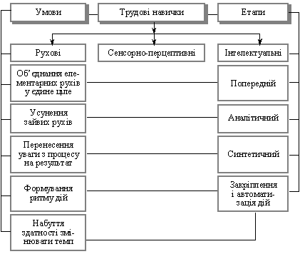 Умови та етапи формування трудових навичок