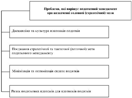 Проблеми при визначенні головної мети податкового менеджмент