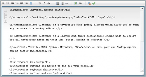 MarkItUp! - Лучшие WYSIWYG HTML редакторы MarkItUp! - WYSIWYG HTML редакторы