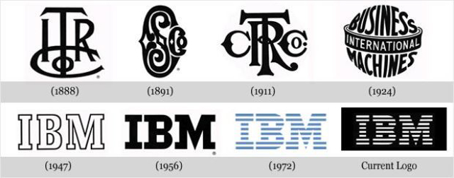 IBM - Эволюция логотипов Apple, Google, Nokia, BMW, Audi