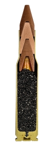 Патроны в разрезе: Специальный патрон 7,62x5,6 мм Salvo Squeezebore с тремя латунными пулями